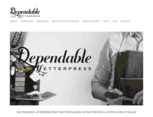 Tablet Screenshot of dependableletterpress.com